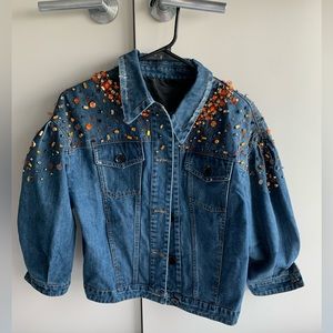 Women Embellished and Jeweled Demin Jacket